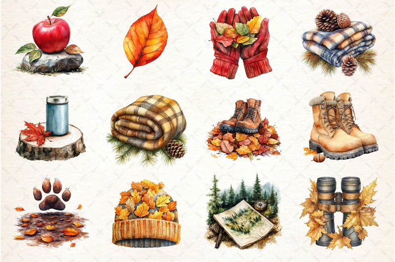 Autumn Nature Walk Clipart Bundle 3 - CraftNest - Digital Crafting and Art