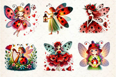 Ladybug Fairy Fantasy Clipart Bundle - CraftNest - Digital Crafting and Art