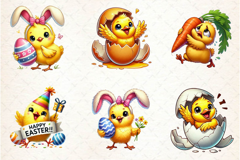 Easter Funny Chick Clipart Bundle 2 - CraftNest - Digital Crafting and Art