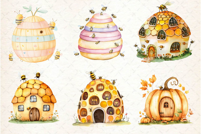 Bee Home Clipart Bundle 2 - CraftNest - Digital Crafting and Art