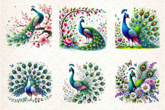 Spring Peacock Clipart Bundle - CraftNest - Digital Crafting and Art