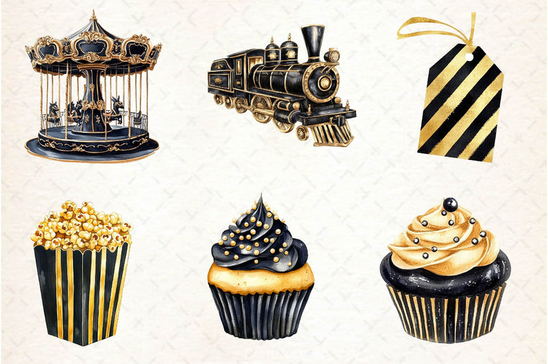 Luxury Black Kids Birthday Clipart Bundle - CraftNest - Digital Crafting and Art