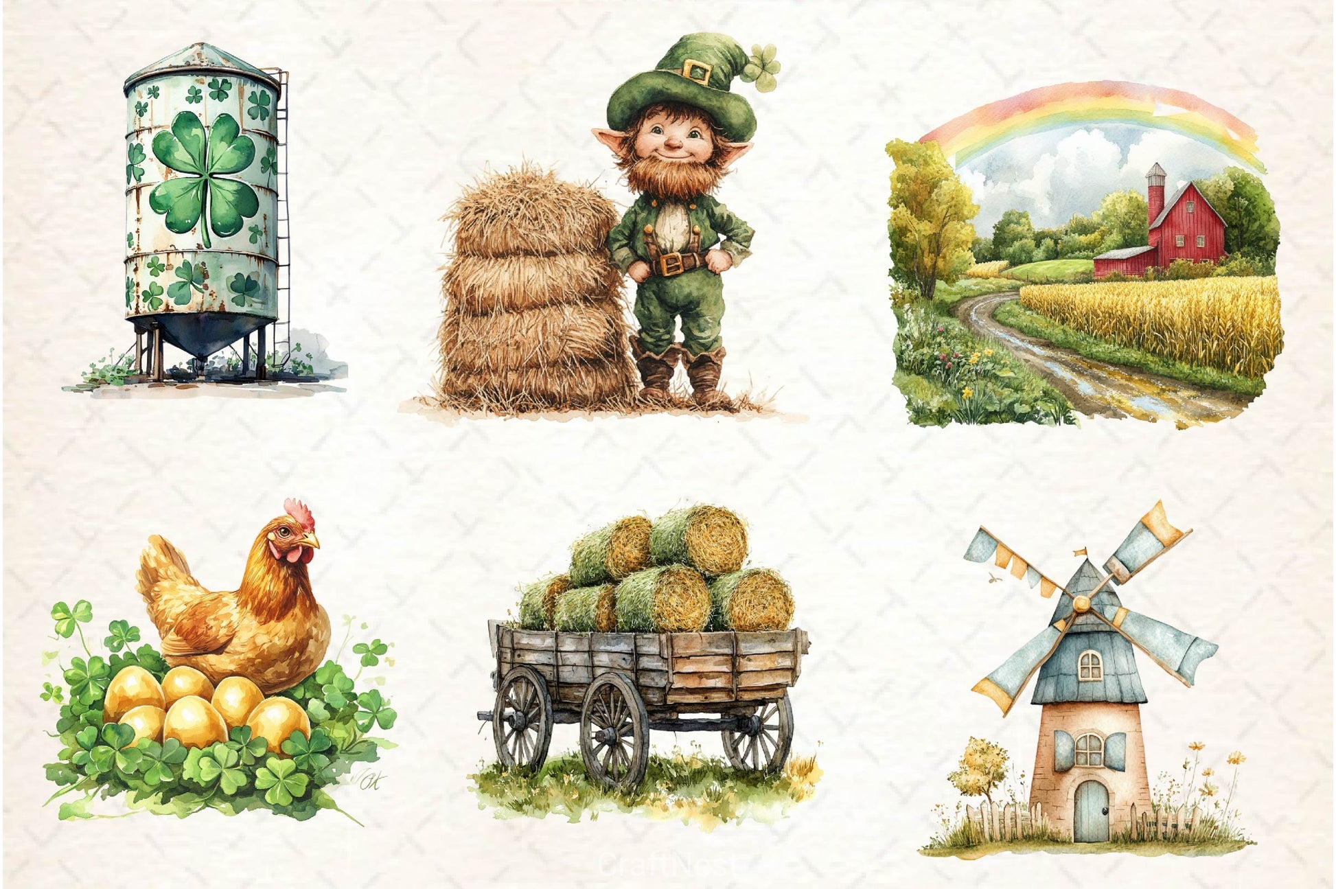 St Patricks Day Farm Clipart Bundle 3 - CraftNest - Digital Crafting and Art