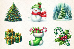 Green Christmas Clipart Bundle 2 - CraftNest - Digital Crafting and Art