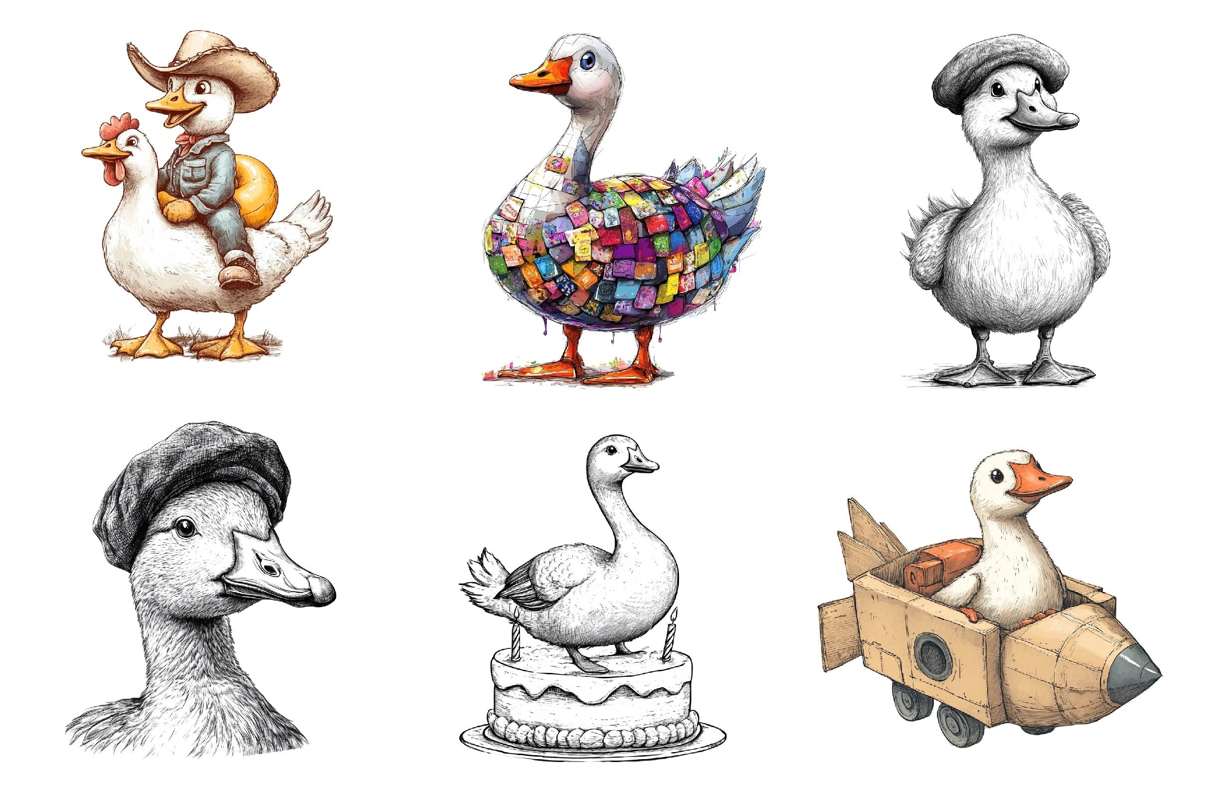 Silly Goose Clipart Bundle 1 - CraftNest - Digital Crafting and Art