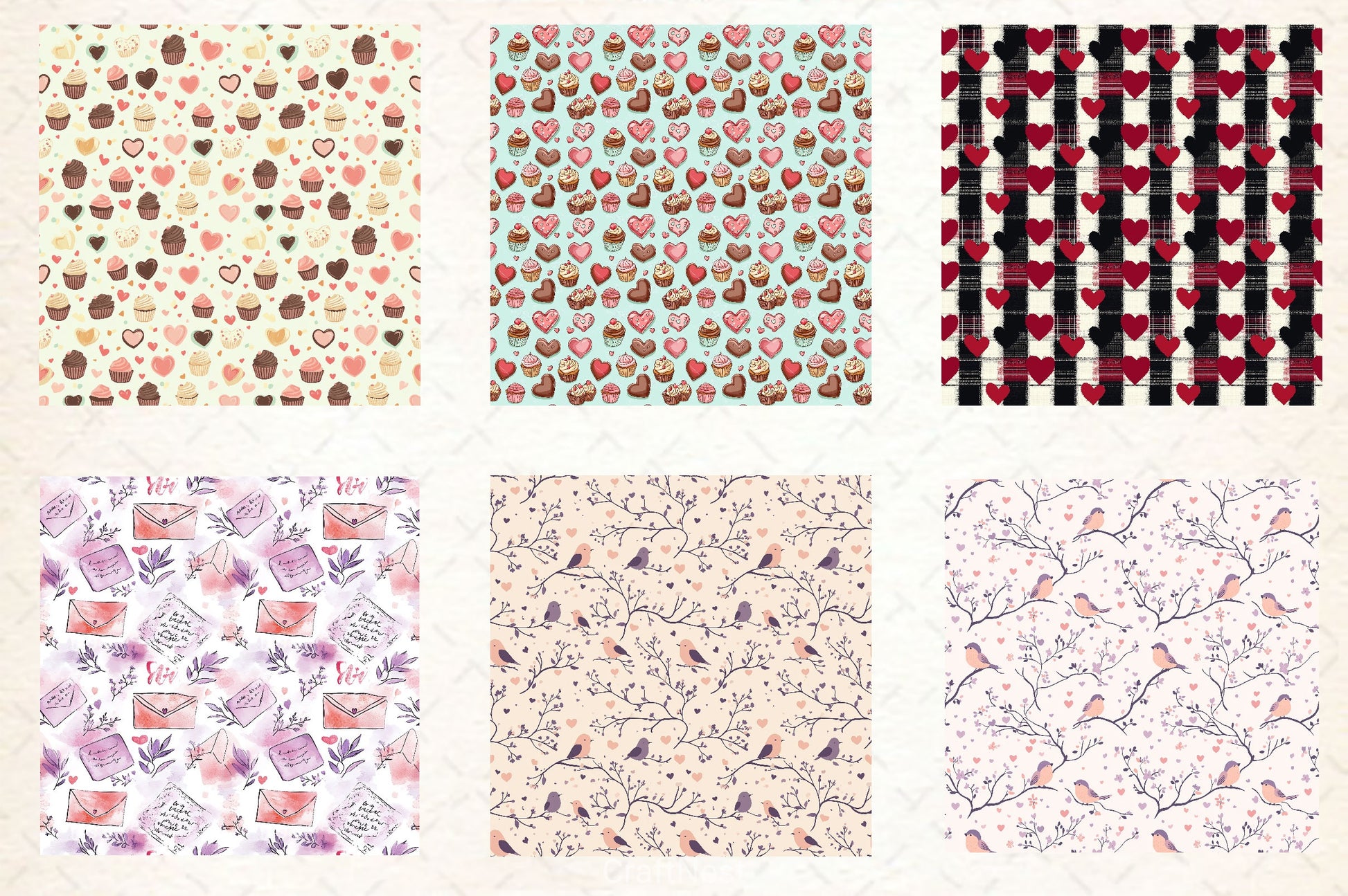 Valentine Digital Paper - CraftNest - Digital Crafting and Art