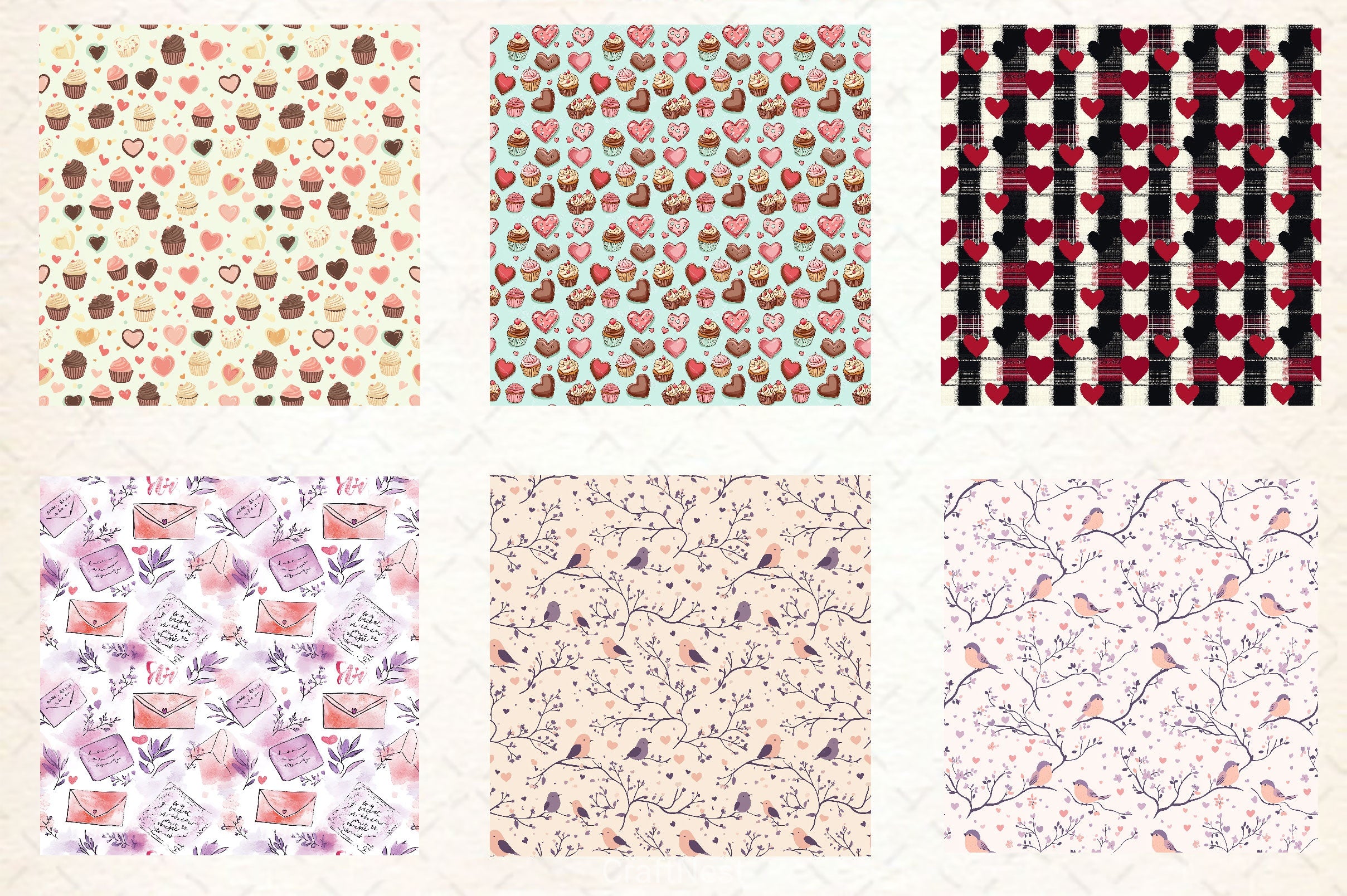 Valentine Digital Paper - CraftNest - Digital Crafting and Art