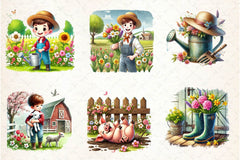 Spring Farmer Clipart Bundle 7 - CraftNest - Digital Crafting and Art