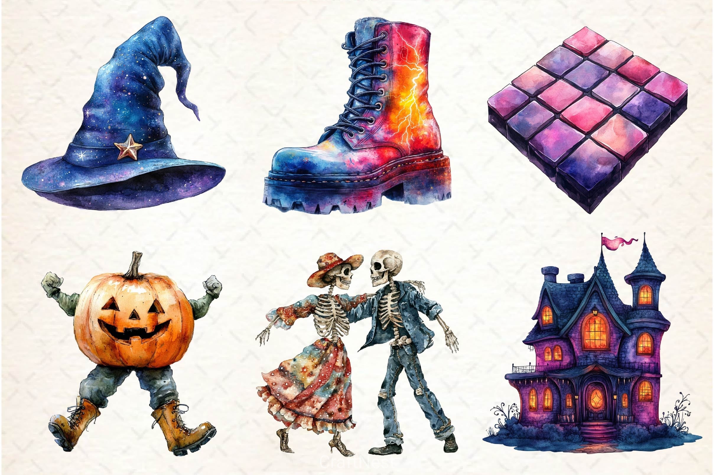 Disco Halloween Clipart Bundle 2 - CraftNest - Digital Crafting and Art