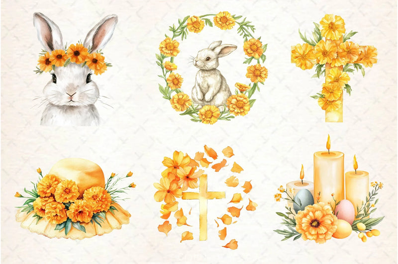 Marigold Easter Clipart Bundle 2 - CraftNest - Digital Crafting and Art