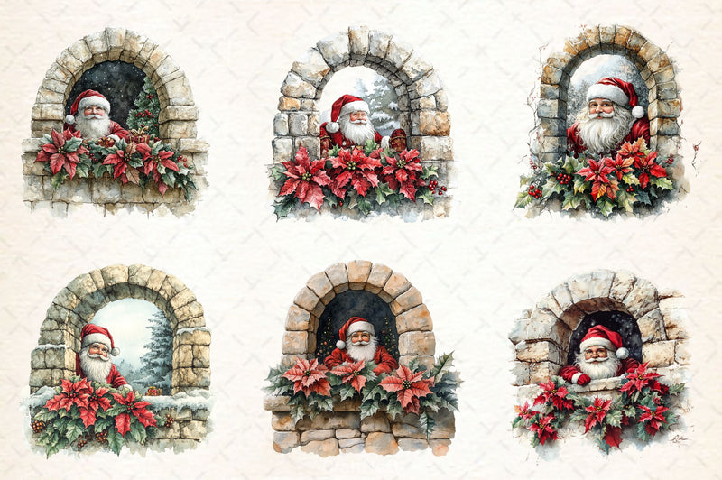 Santa Claus Clipart Bundle 4 - CraftNest - Digital Crafting and Art