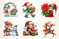 Festive Elf Clipart Bundle - CraftNest - Digital Crafting and Art
