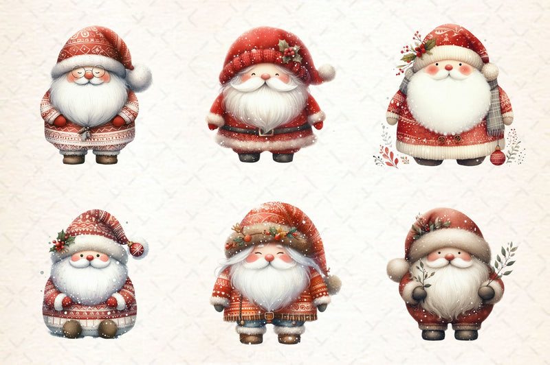 Boho Santa Clipart Bundle - CraftNest - Digital Crafting and Art