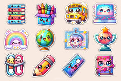 Kawaii School Stickers Clipart Bundle - CraftNest - Digital Crafting and Art