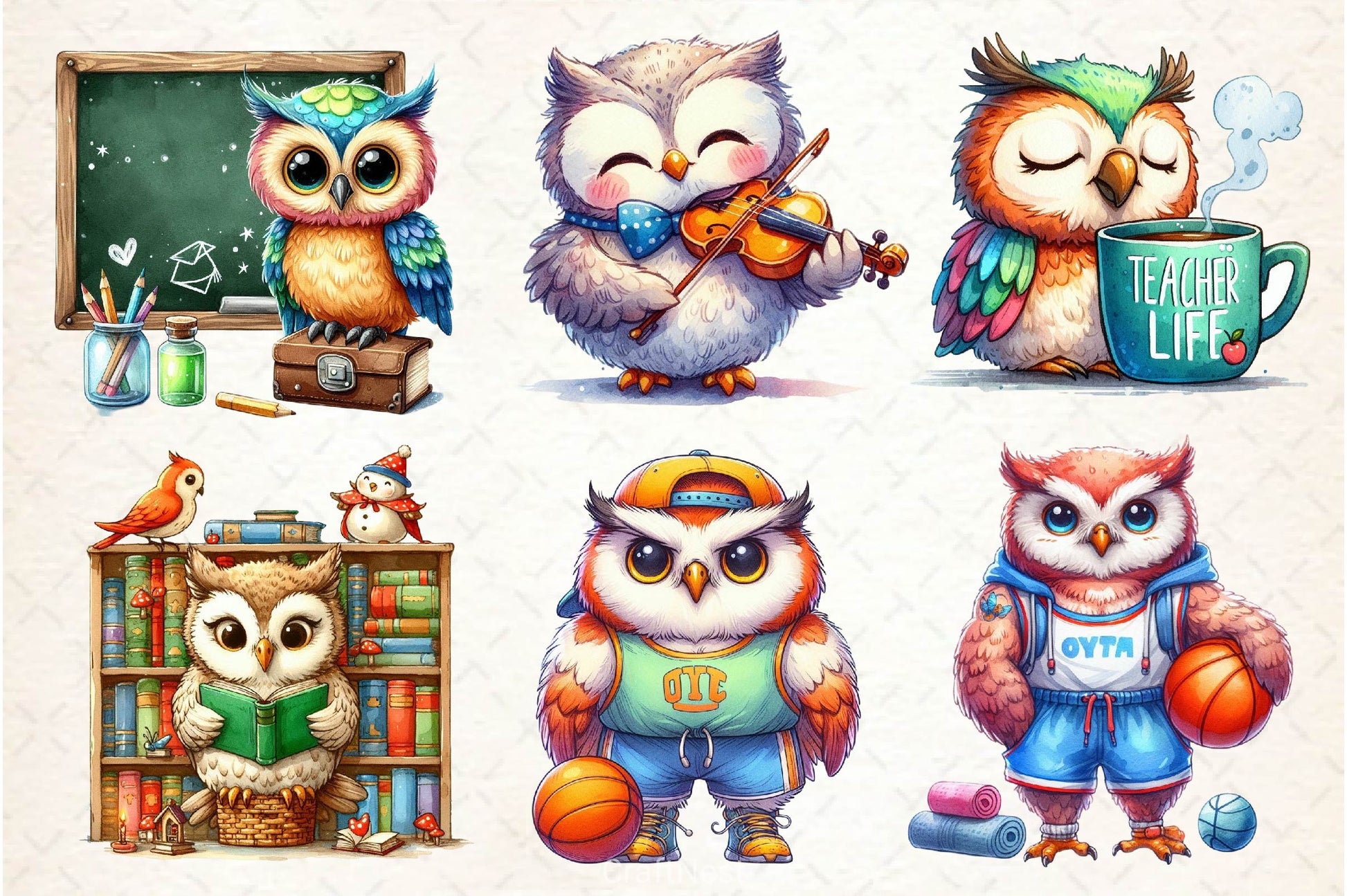 Back To School Owl Clipart Bundle - CraftNest - Digital Crafting and Art