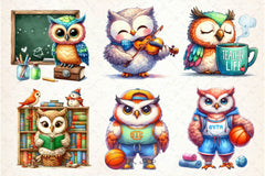 Back To School Owl Clipart Bundle - CraftNest - Digital Crafting and Art