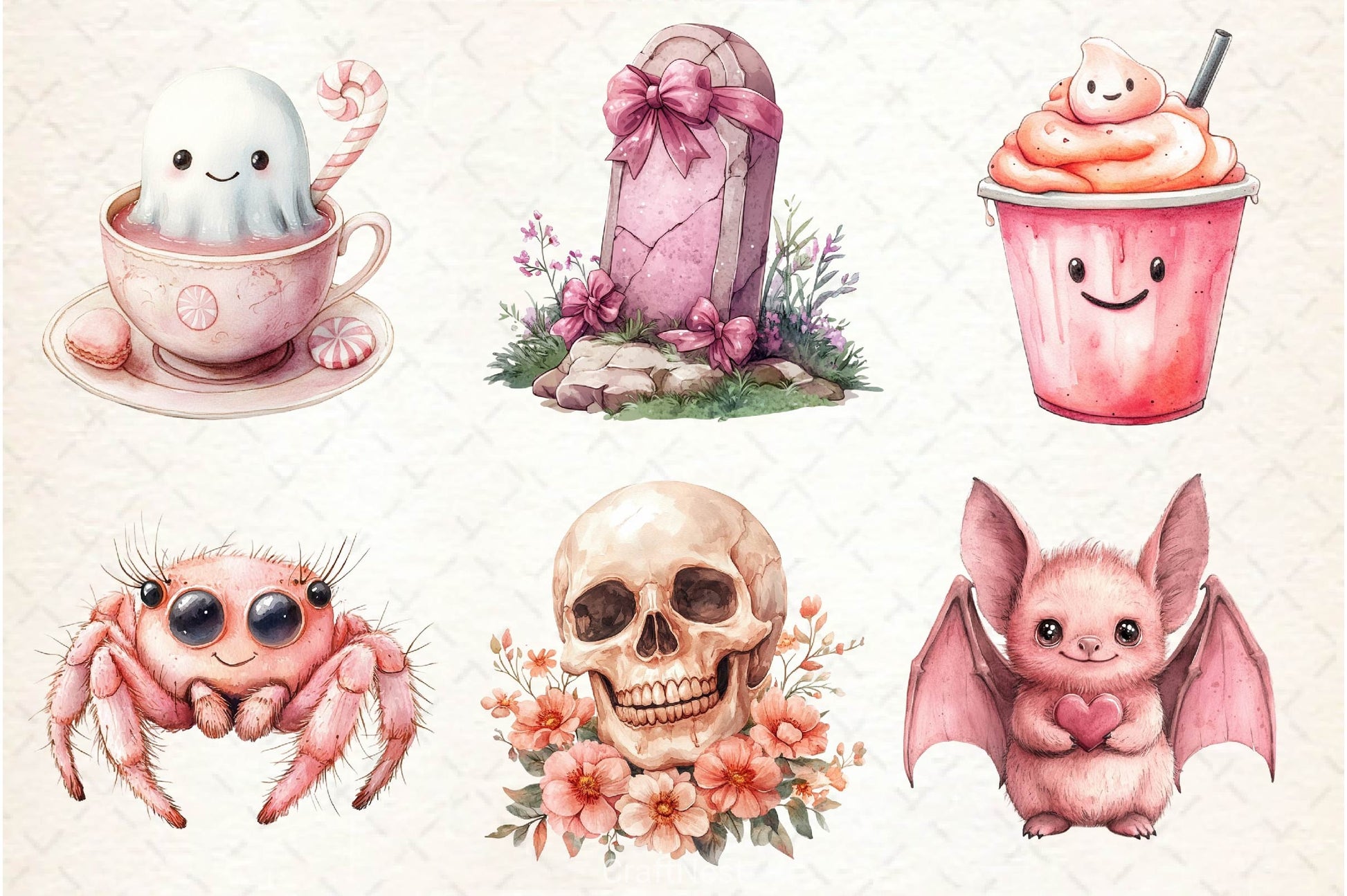 Pink Pastel Halloween Clipart Bundle - CraftNest - Digital Crafting and Art