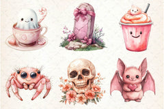 Pink Pastel Halloween Clipart Bundle - CraftNest - Digital Crafting and Art