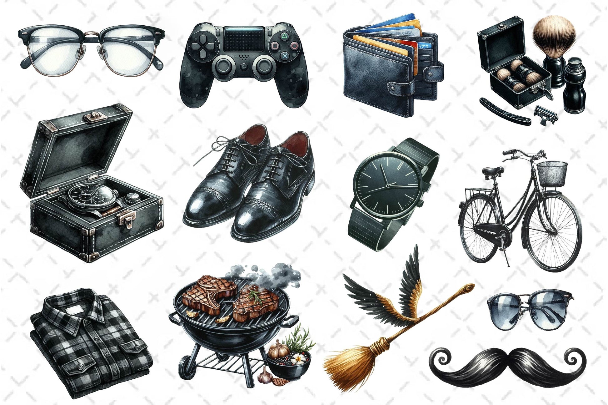 Classic Black Father's Day Clipart Bundle - CraftNest - Digital Crafting and Art