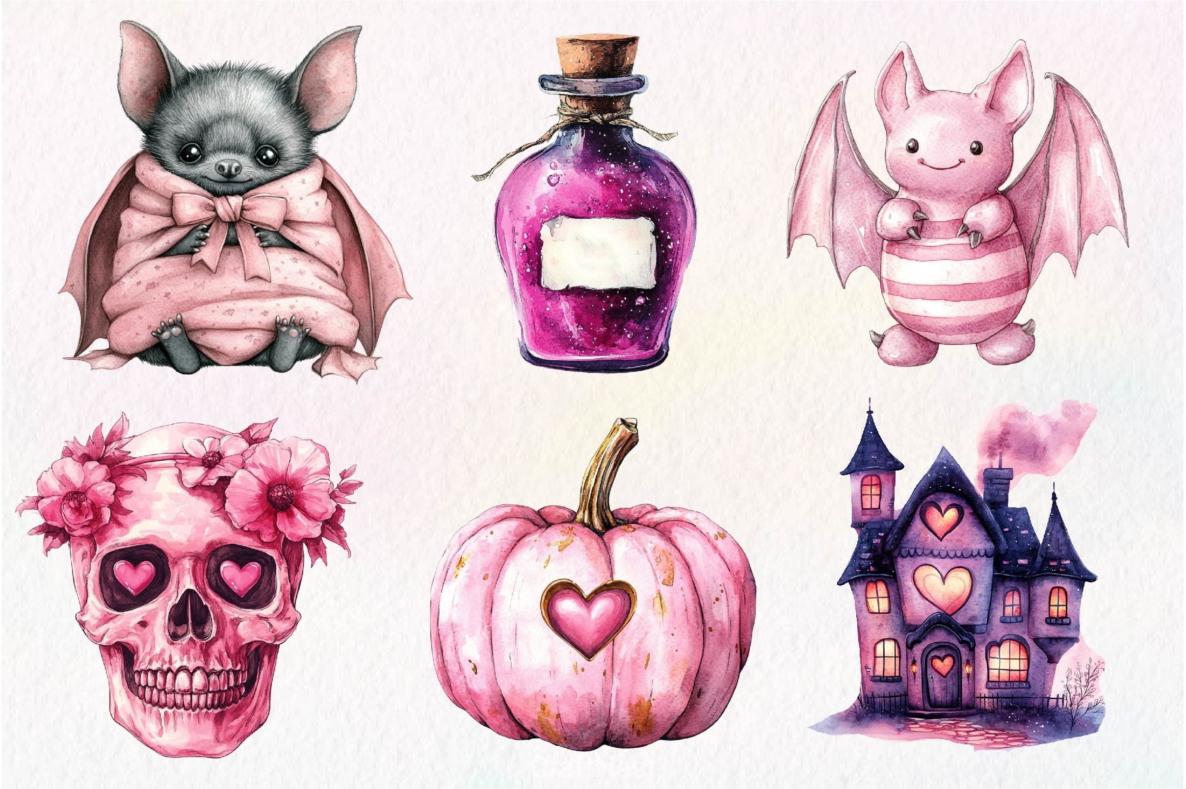 Pink Halloween Clipart Bundle 4 - CraftNest - Digital Crafting and Art