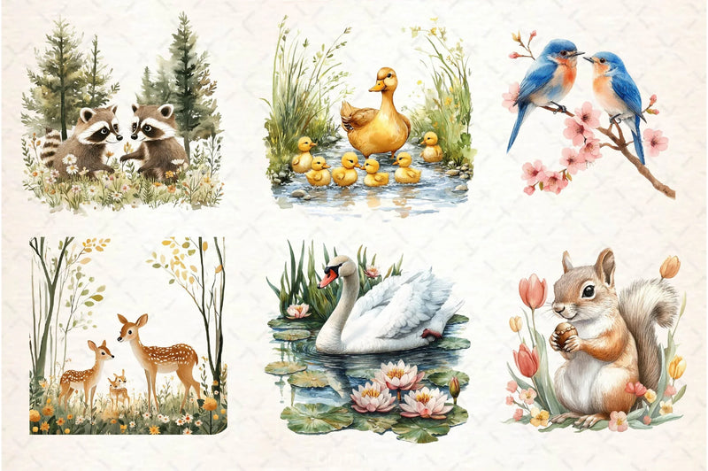 Spring Animals Clipart Bundle 2 - CraftNest - Digital Crafting and Art