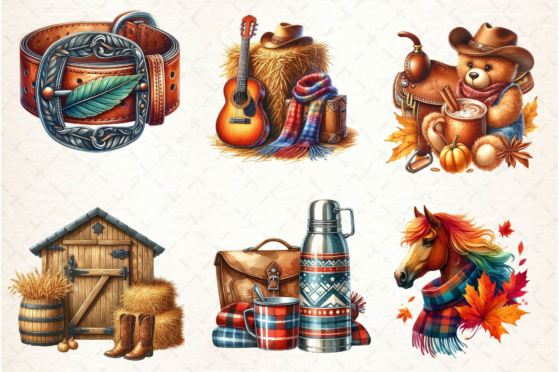 Cowboy Autumn Clipart Bundle 4 - CraftNest - Digital Crafting and Art