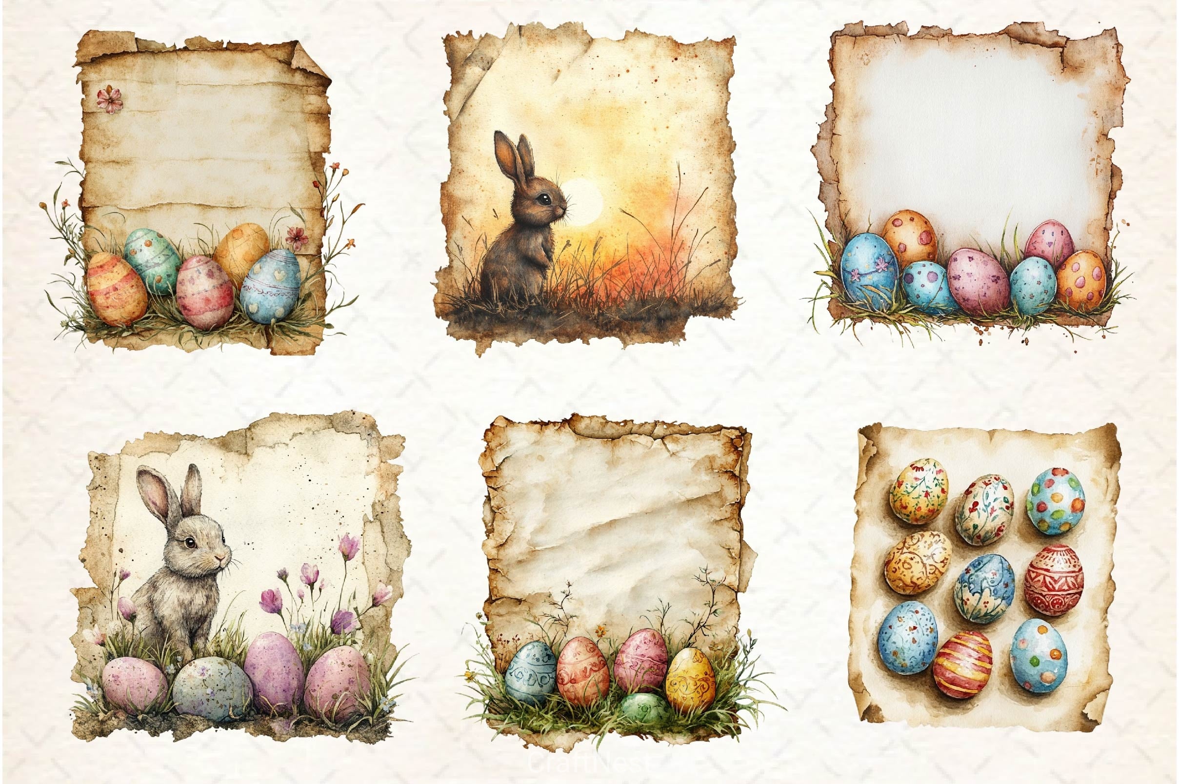 Easter Old Paper Clipart Bundle - CraftNest - Digital Crafting and Art