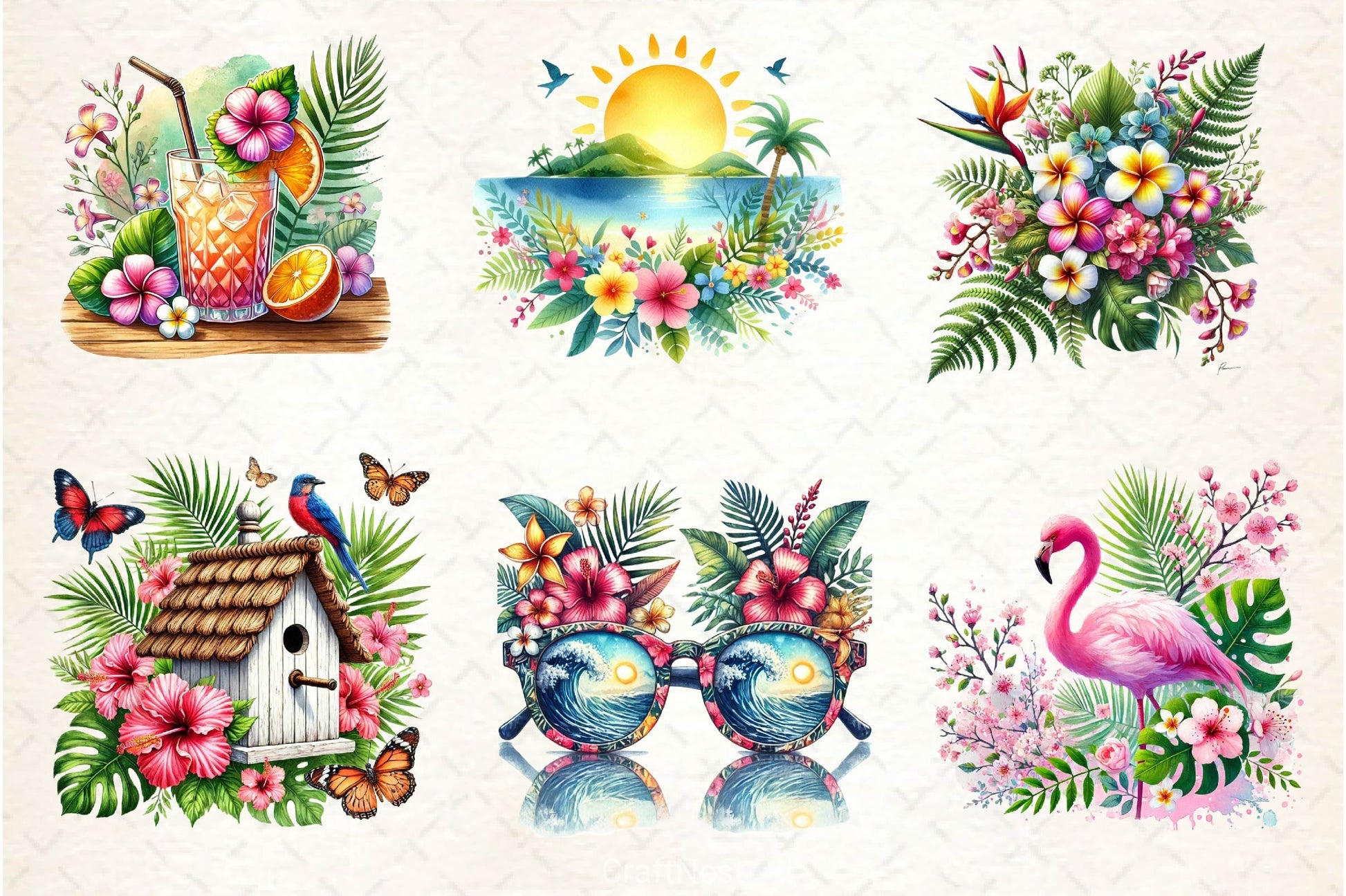 Tropical Spring Clipart Bundle 3 - CraftNest - Digital Crafting and Art
