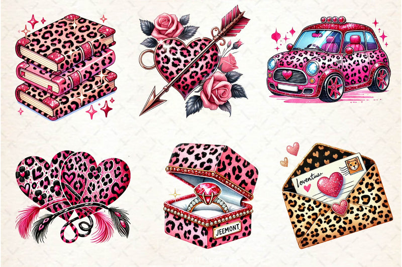 Valentine Love Leopard Clipart Bundle - CraftNest - Digital Crafting and Art