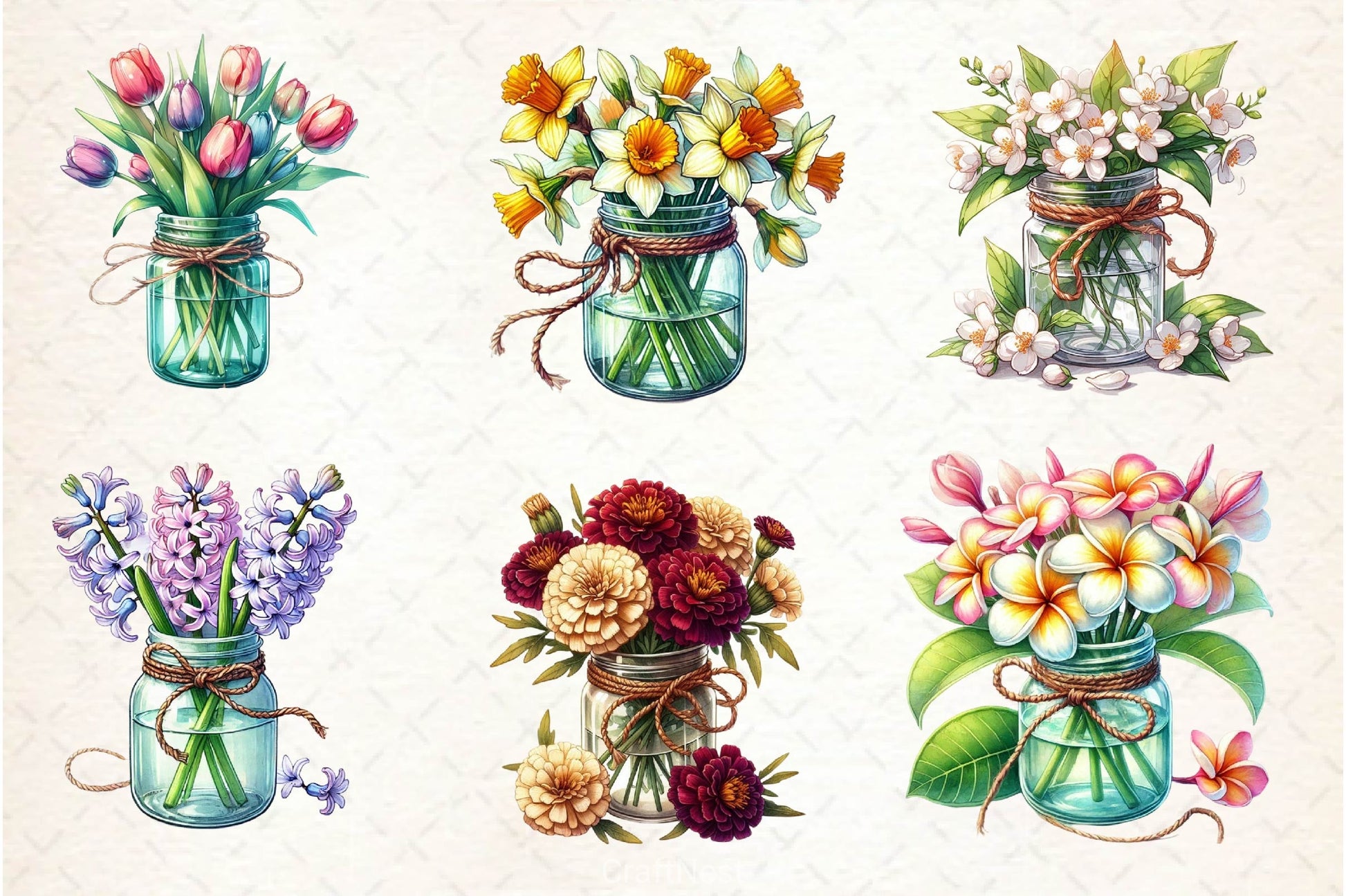Flower Jar Clipart Bundle 6 - CraftNest - Digital Crafting and Art