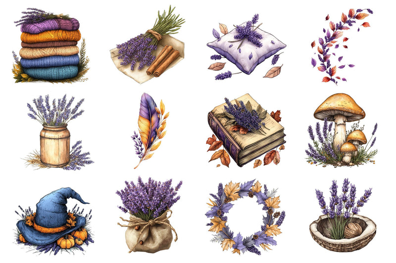 Lavender Fall Clipart Bundle 3 - CraftNest - Digital Crafting and Art