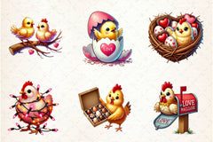 Valentines Day Chicken Clipart Bundle - CraftNest - Digital Crafting and Art
