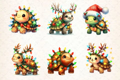 Christmas Turtle Clipart Bundle - CraftNest - Digital Crafting and Art