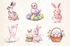 Pink Pastel Easter Clipart Bundle 6 - CraftNest - Digital Crafting and Art