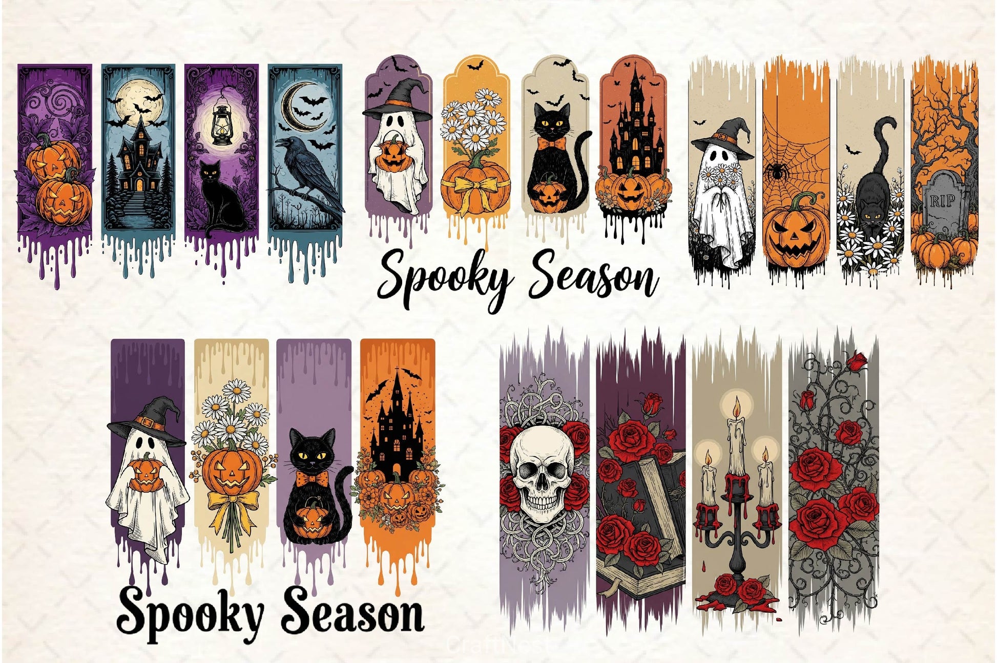 Brushstroke Spooky Season Clipart Bundle - CraftNest - Digital Crafting and Art