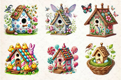 Easter Bird House Clipart Bundle 12 - CraftNest - Digital Crafting and Art