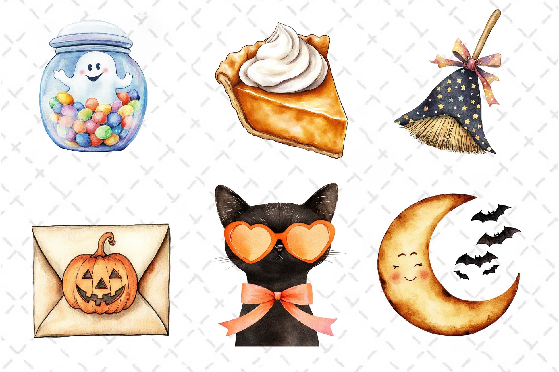 Cute Retro Halloween Clipart Bundle 2 - CraftNest - Digital Crafting and Art