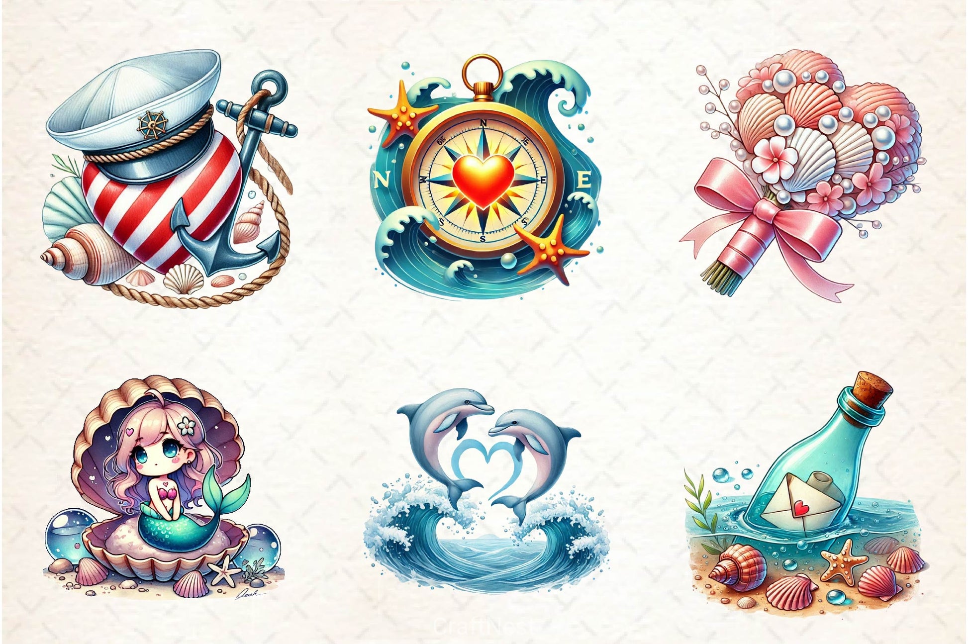 Love Maritime Valentines Clipart Bundle - CraftNest - Digital Crafting and Art