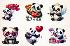Valentine Panda Clipart Bundle 2 - CraftNest - Digital Crafting and Art