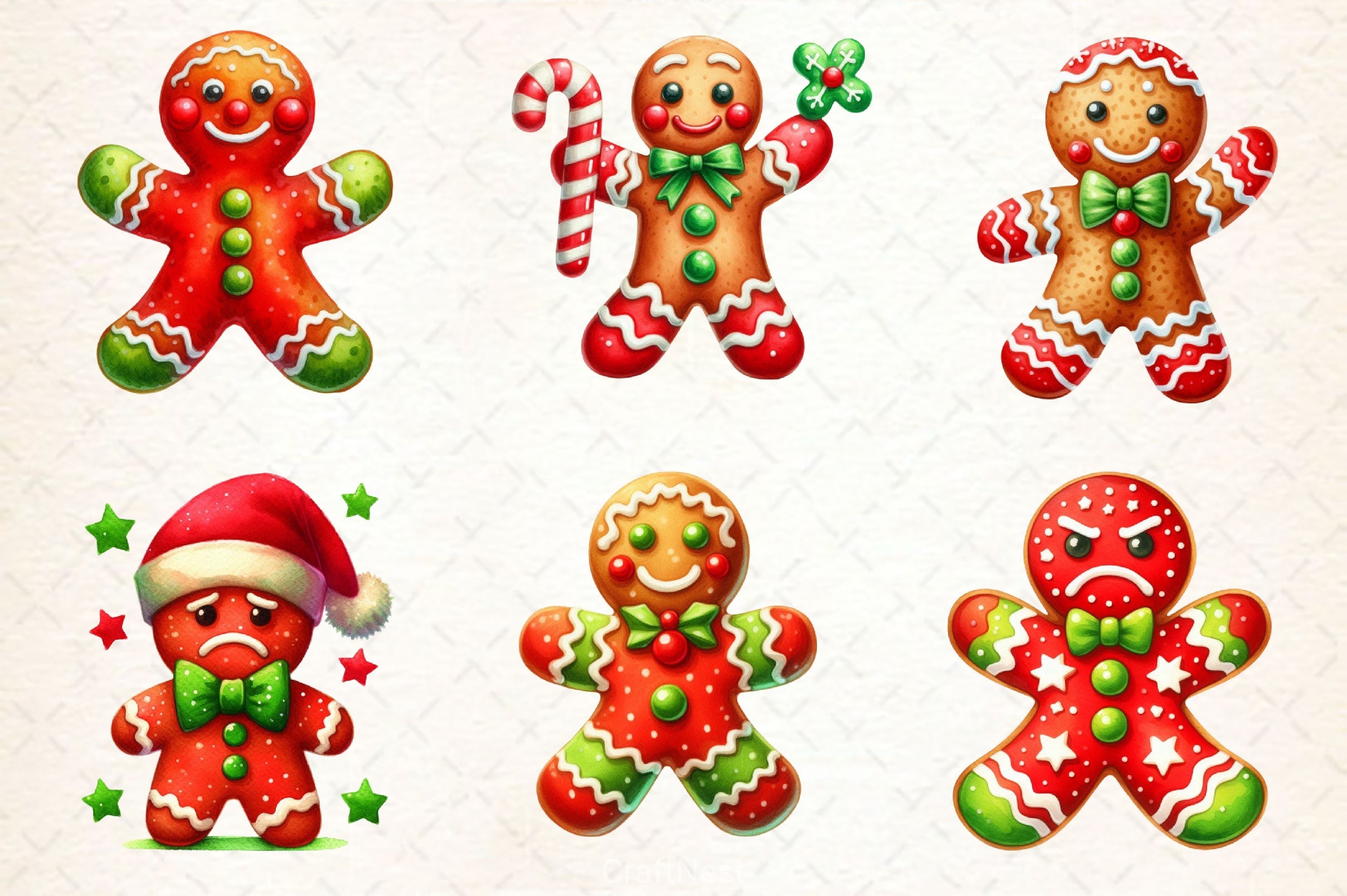 Funny Gingerbread Man Clipart Bundle - CraftNest - Digital Crafting and Art