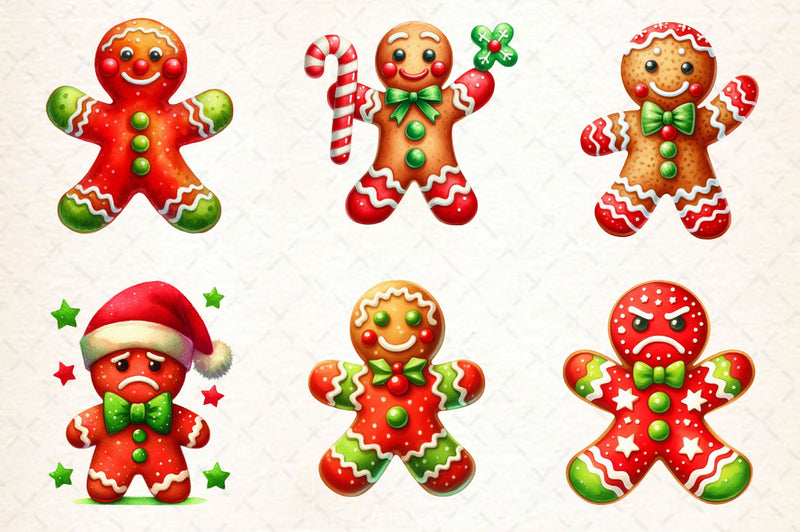 Funny Gingerbread Man Clipart Bundle - CraftNest - Digital Crafting and Art