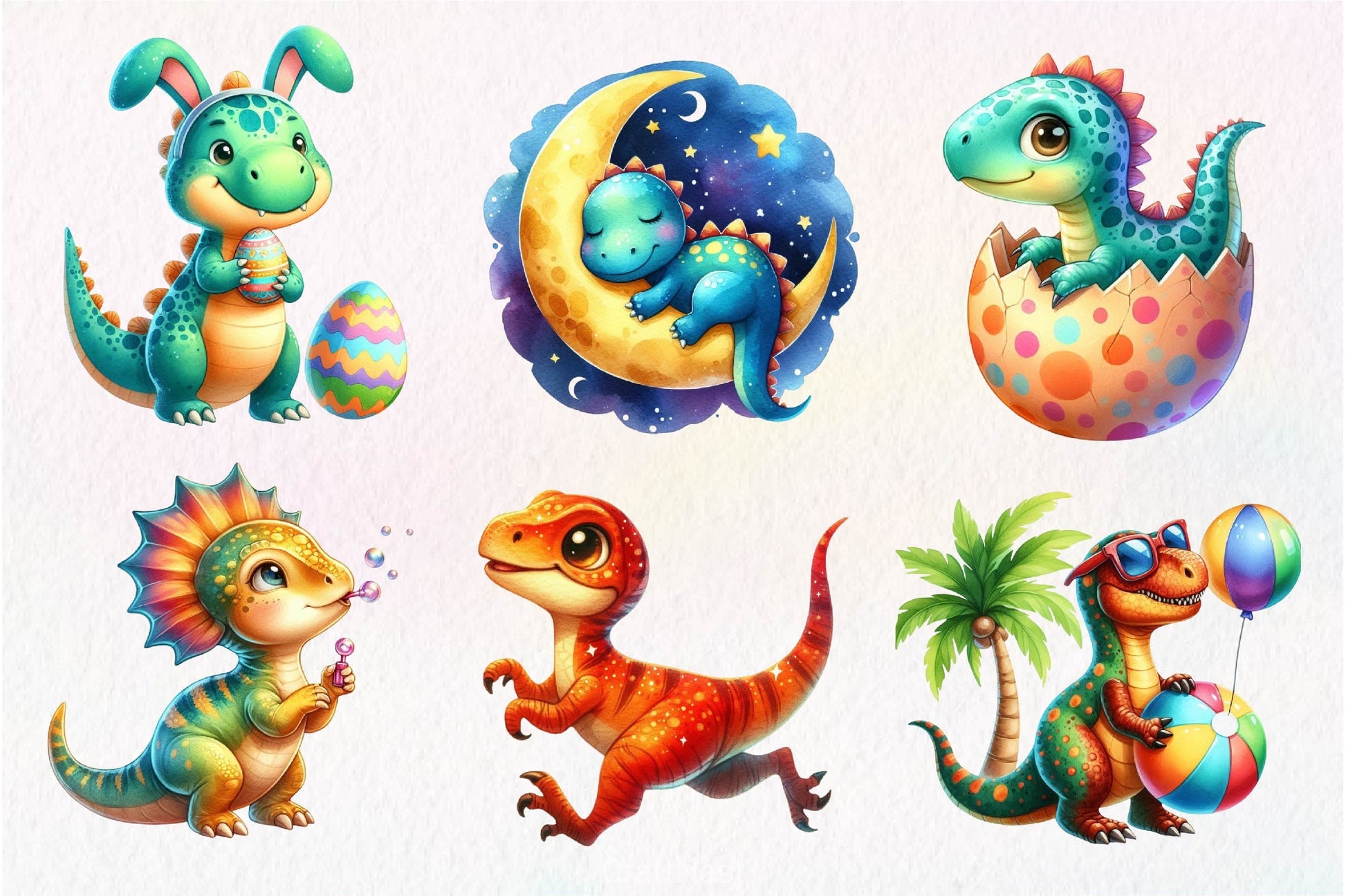 Cute Dinosaurs Clipart Bundle 3 - CraftNest - Digital Crafting and Art
