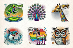 Pop Art Animals Clipart Bundle - CraftNest - Digital Crafting and Art