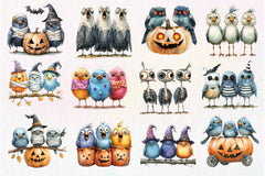Halloween Quirky Birds Clipart Bundle - CraftNest - Digital Crafting and Art