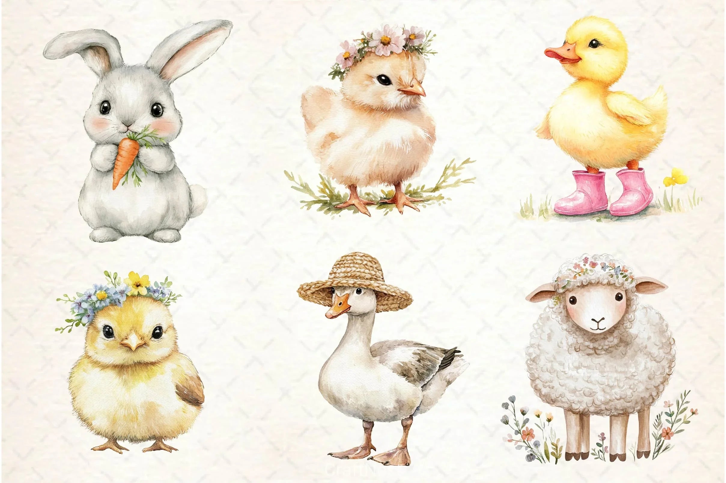 Spring Farm Animals Clipart Bundle 2 - CraftNest - Digital Crafting and Art