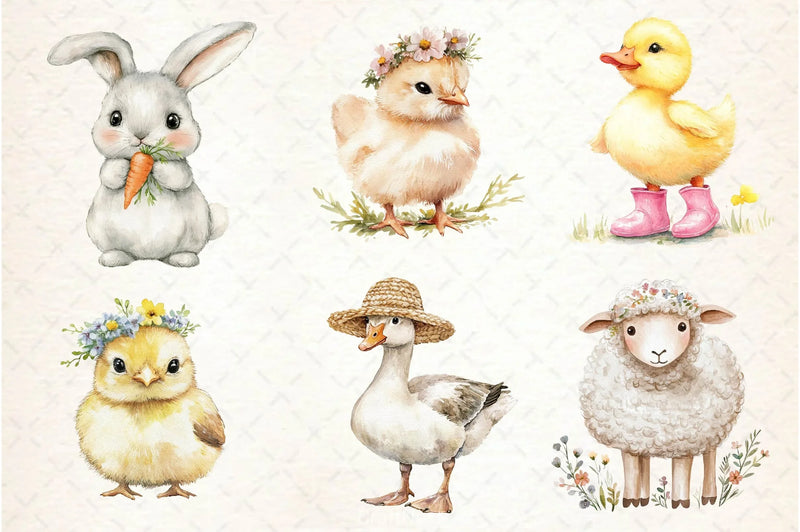 Spring Farm Animals Clipart Bundle 2 - CraftNest - Digital Crafting and Art