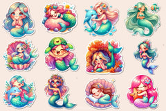 Kawaii Mermaid Clipart Bundle - CraftNest - Digital Crafting and Art