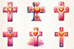Soft Pink Crosses Clipart Bundle - CraftNest - Digital Crafting and Art