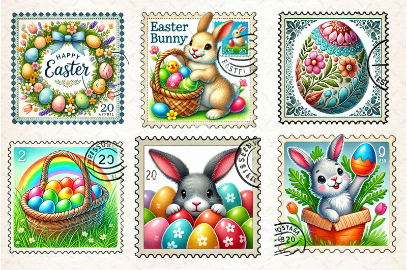 Easter Postage Stamp Clipart Bundle 2 - CraftNest - Digital Crafting and Art