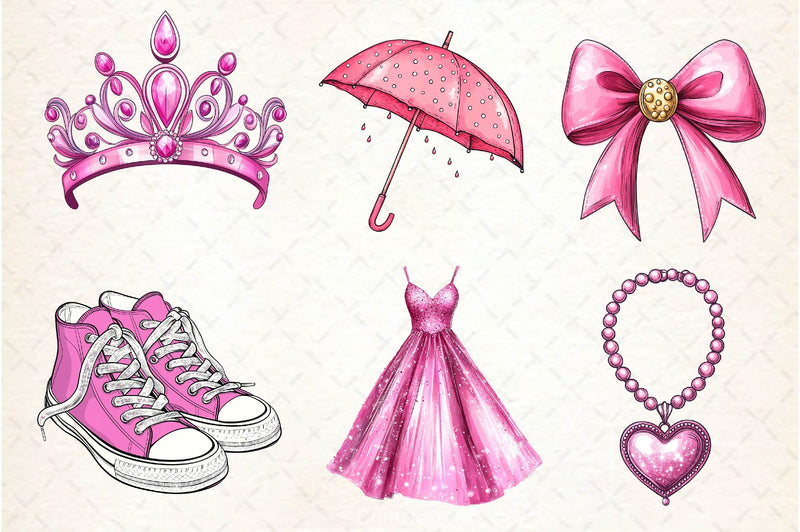 Glitter Pink Girl Clipart Bundle 2 - CraftNest - Digital Crafting and Art